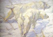 Franz Marc Siberian Sheepdogs (mk34) oil on canvas